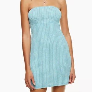 Wilfred Attention Strapless Dress in Blue (size XL)